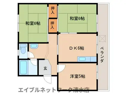 杉山マンション(3DK/2階)の間取り写真