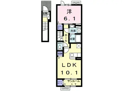 マ二フィック北半田II(1LDK/2階)の間取り写真