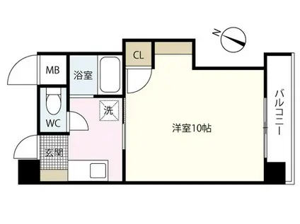 デュウオコート富士見(1K/4階)の間取り写真