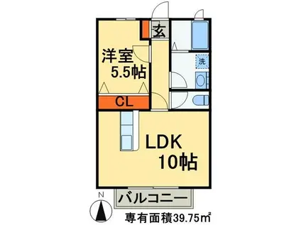 フォレスト(1LDK/2階)の間取り写真