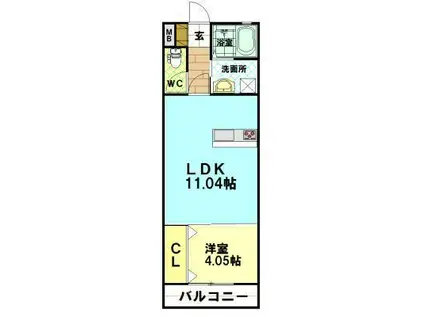 プレミアム桜馬場(1LDK/1階)の間取り写真
