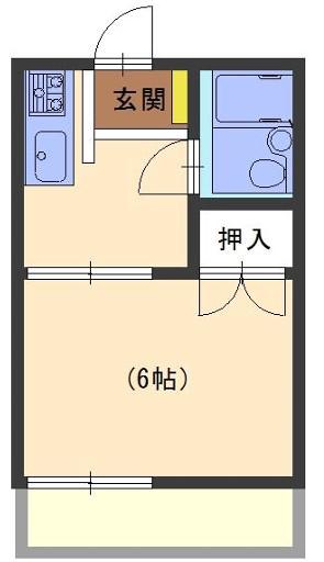 パークサイド社(1K/2階)の間取り写真