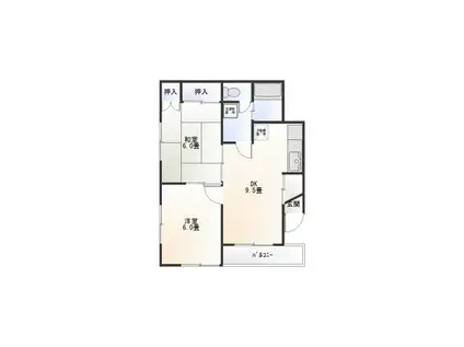 ドリーム(2DK/1階)の間取り写真