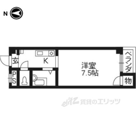 CSガーデン山科(1K/3階)の間取り写真