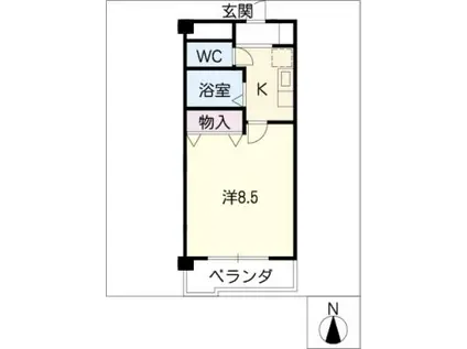 サンプラスIII(1K/2階)の間取り写真