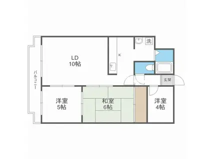 シティパル明園公園(3LDK/4階)の間取り写真