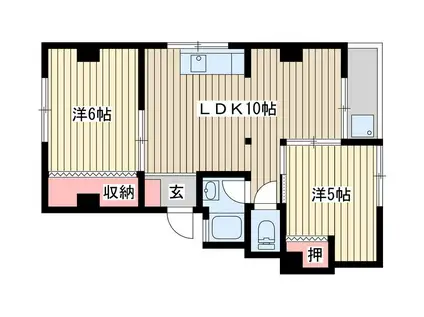 アネックス大同(2LDK/2階)の間取り写真