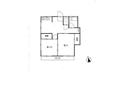 寿ハイツ(2DK/1階)の間取り写真