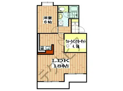 ハイクレストサンシャインI(1LDK/2階)の間取り写真