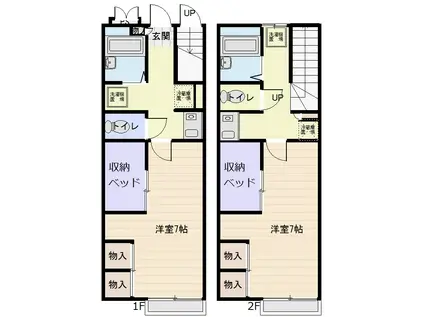 レオパレス さちB(1K/2階)の間取り写真