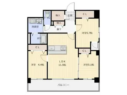 アビターレ博多(3LDK/5階)の間取り写真