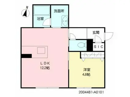シャーメゾンPROST(1LDK/1階)の間取り写真