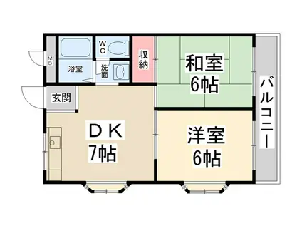 ガーデンハイツ山本(2DK/4階)の間取り写真