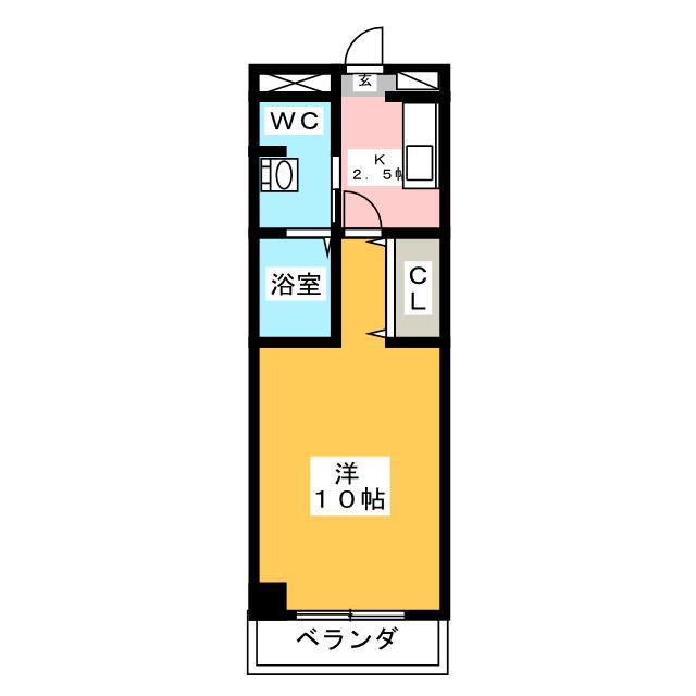 ルミエール青山11(1K/4階)の間取り写真
