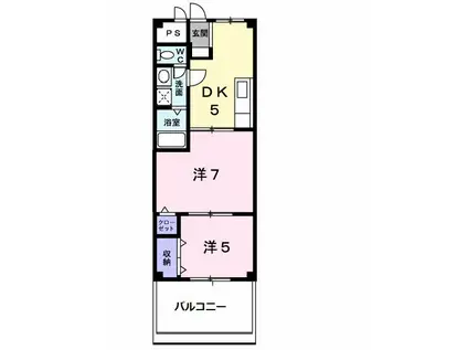 アーバンリバブル(2DK/3階)の間取り写真