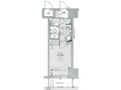 エステムコート博多・祇園ツインタワー ファーストステージ(1K/10階)の間取り写真