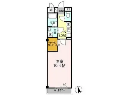 プチコート(1K/1階)の間取り写真