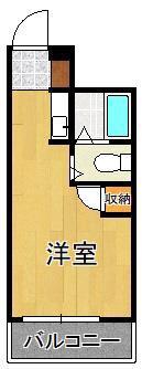 第二北九大前スカイマンション(ワンルーム/8階)の間取り写真