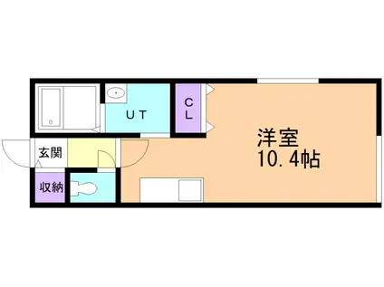 RI.RIAN PALETTE(ワンルーム/1階)の間取り写真