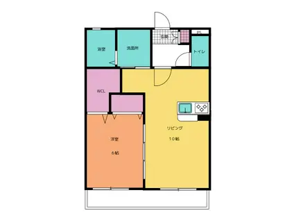 SIRIUS(1LDK/2階)の間取り写真
