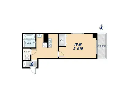 みおつくし東なんば(1K/10階)の間取り写真