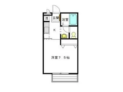 エンゼルコトー(1K/1階)の間取り写真