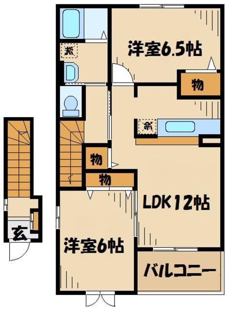 サニ-ヒルズ サウスA(2LDK/2階)の間取り写真