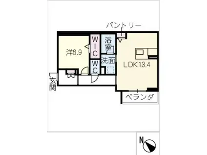 ユイマールIII(1LDK/3階)の間取り写真