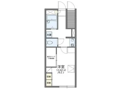レオパレスウェアハウス(1K/1階)の間取り写真
