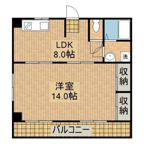 岡田コーポ(1LDK/3階)の間取り写真