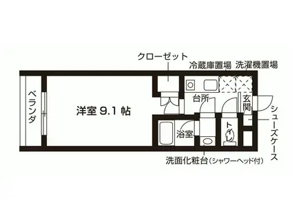 セレスティアル大曽根(1K/1階)の間取り写真