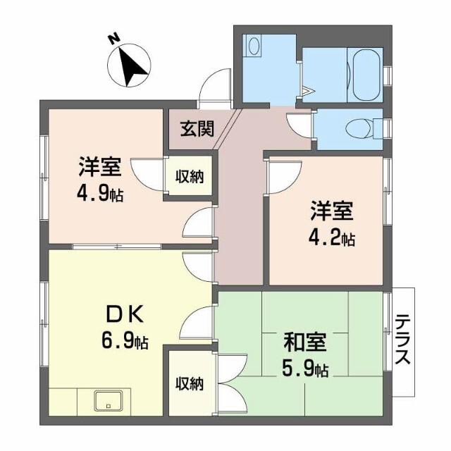 グランファーム(3DK/1階)の間取り写真
