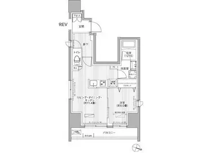 グランフォークス神田イーストタワー(1LDK/9階)の間取り写真