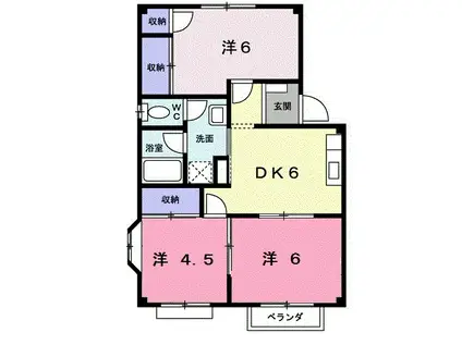 エルディム落合南 A(3DK/2階)の間取り写真