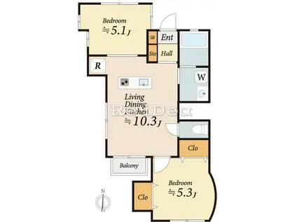 PAS A PAS(2LDK/2階)の間取り写真