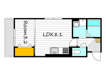 プリエールSAYA(1LDK/1階)の間取り写真