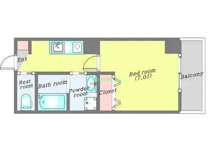 LUNA長町駅前(1K/10階)の間取り写真