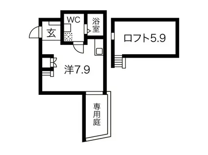 SIESTA桜本町(1K/1階)の間取り写真