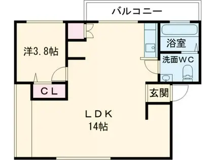 DOMUS(1LDK/4階)の間取り写真