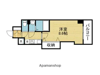 LUXE玉造II(1K/8階)の間取り写真