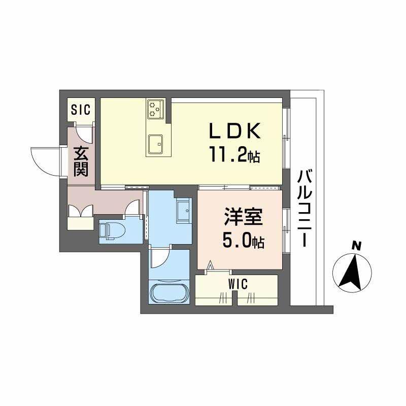 シャーメゾン壺川(1LDK/2階)の間取り写真