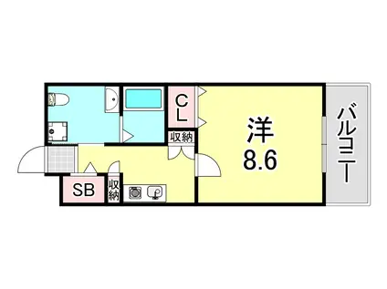 アーバンヴィレッジ学園南(1K/11階)の間取り写真