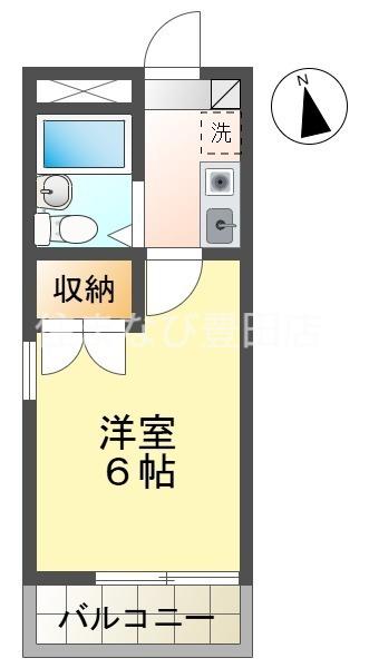 RX豊田(1K/2階)の間取り写真