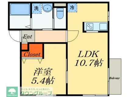 パークサクラII(1LDK/3階)の間取り写真