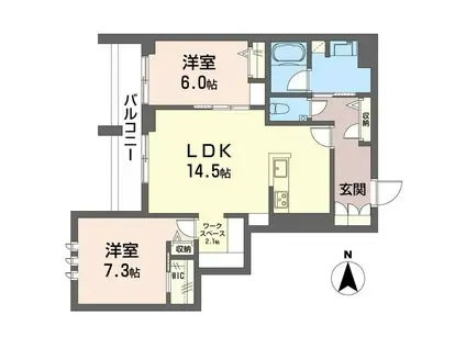 デア グランツ(2LDK/3階)の間取り写真