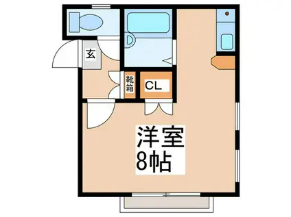 ハイツ・フィールド(ワンルーム/1階)の間取り写真