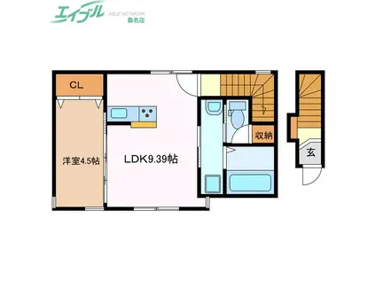 LEBOIS桑名 II(1LDK/2階)の間取り写真