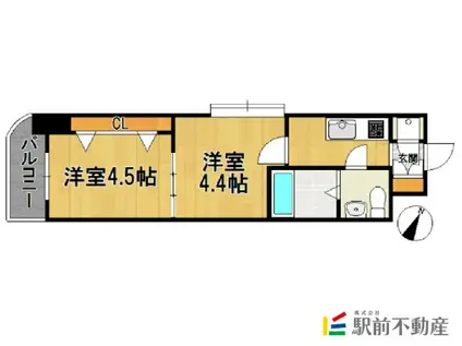 プロジェクト2100 日赤通 NO.51(2K/13階)の間取り写真