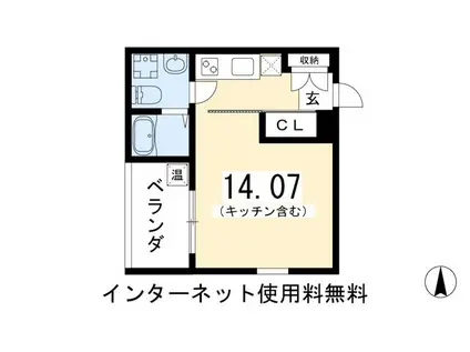 RICHE葵(1K/3階)の間取り写真