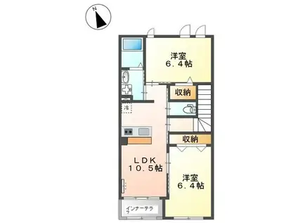 オータム リーブス II(2LDK/2階)の間取り写真